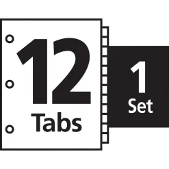 Avery Index Maker Paper Dividers with Print & Apply Label Sheets, 12 Tabs, White (11428)