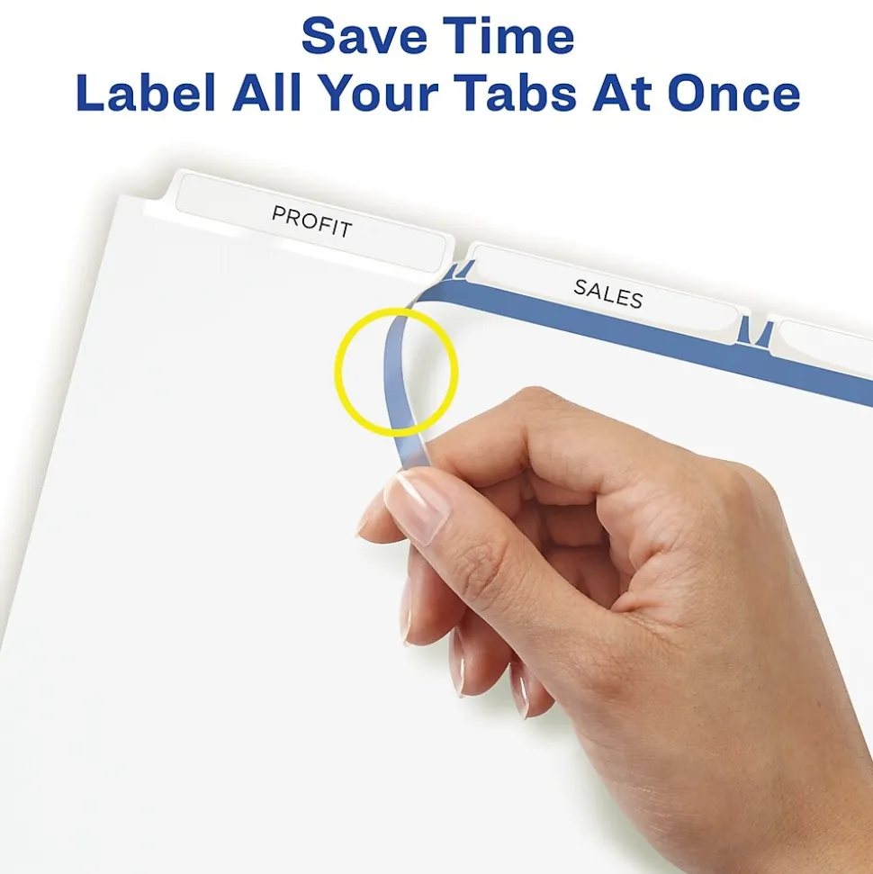Avery Index Maker Paper Dividers with Print & Apply Label Sheets, 3 Tabs, White, 25 Sets/Pack (11445)