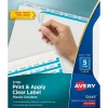 Avery Index Maker Plastic Dividers with Print & Apply Label Sheets, 5 Tabs, Multicolor, 5 Sets/Pack (12449)