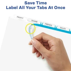 Avery Index Maker Plastic Dividers with Print & Apply Label Sheets, 5 Tabs, Multicolor, 5 Sets/Pack (12449)