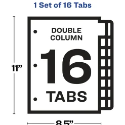 Avery Index Maker Print & Apply Dividers, 16-Tab, White, Set (13150)