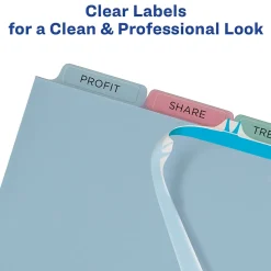 Avery Index Maker Print & Apply Label Plastic Dividers, 5-Tab, Translucent Multicolor (11452)