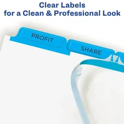 Avery Index Maker Print & Apply Label Paper Dividers, 5-Tab, Blue, 5 Sets/Pack (11410)