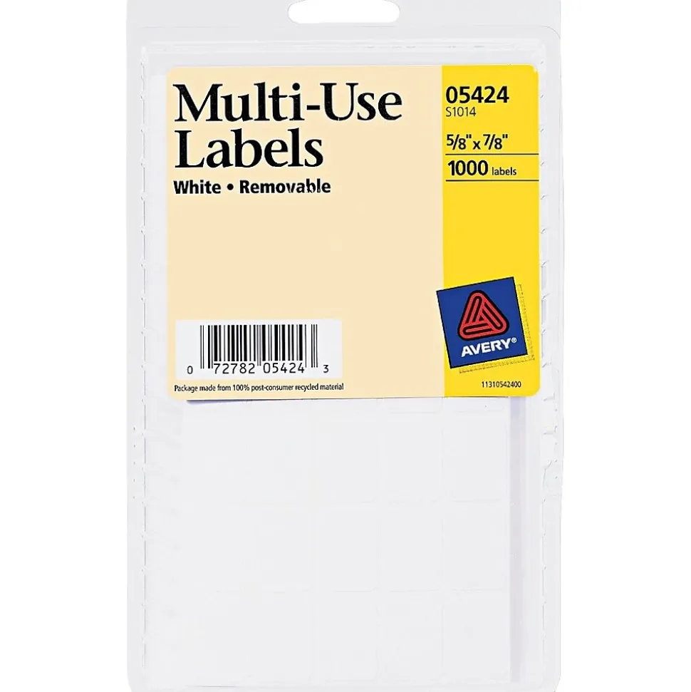 Avery Labels, 5/8" x 7/8", White, 1,050 Labels/Pack (5424)