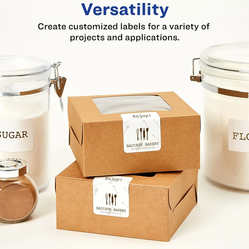 Avery Laser/Inkjet Media Labels, 2" x 2-11/16", White, 15/Sheet, 25 Sheets/Pack (6490)