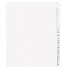 Avery Legal Pre-Printed Numeric Paper Divider, 1 -25 Tabs, White, 1 Set (AVE01701)