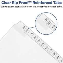 Avery Legal Pre-Printed Numeric Paper Divider, 1 -25 Tabs, White, 1 Set (AVE01701)
