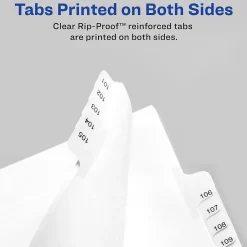 Avery Legal Pre-Printed Numeric Paper Divider, 1 -25 Tabs, White, 1 Set (AVE01701)