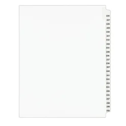 Avery Legal Pre-Printed Paper Divider Collated Set, 226-250 Tabs, White, Avery Style, Letter Size (01339)