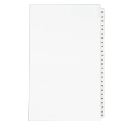 Avery Legal Pre-Printed Paper Divider Collated Set, 26-50 Tabs, White, Avery Style, Legal Size (01431)