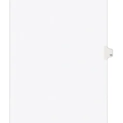 Avery Legal Pre-Printed Paper Dividers, Side Tab #11, White, Avery Style, Letter Size, 25/Pack (11921)