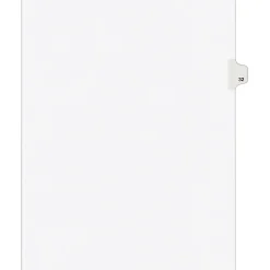 Avery Legal Pre-Printed Paper Dividers, Side Tab #32, White, Avery Style, Letter Size, 25/Pack (01032)