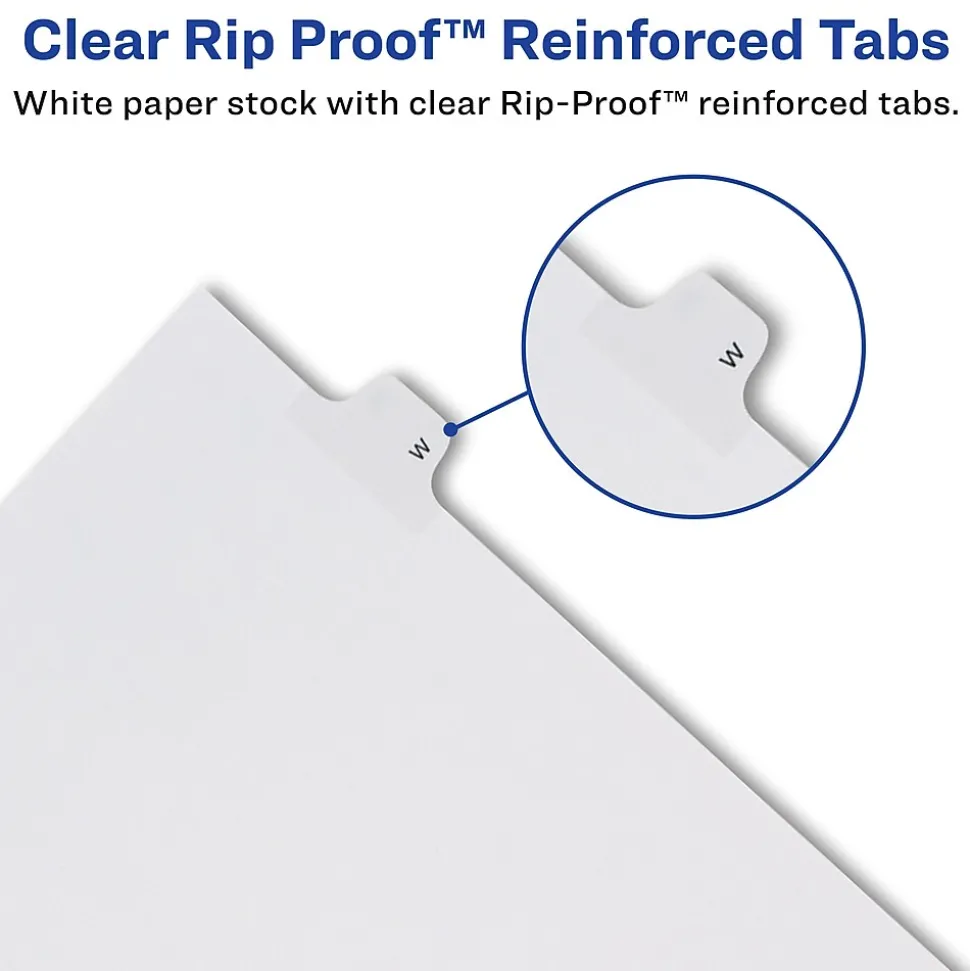 Avery Legal Pre-Printed Paper Dividers, Side Tab #1, White, Allstate Style, Letter Size, 25/Pack (82199)