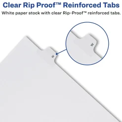 Avery Legal Pre-Printed Paper Dividers, Side Tab #4, White, Allstate Style, Letter Size, 25/Pack (82202)