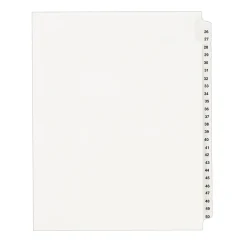Avery Legal Pre-Printed Paper Divider Collated Set, 26-50 Tabs, White, Avery Style, Letter Size (01331)