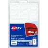 Avery No-Iron Fabric Labels, Assorted Shapes and Sizes, White, Non-Printable, 45 Labels/Pack (40700)