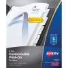 Avery Print-On Paper Dividers, 5 Tabs, White (11511)