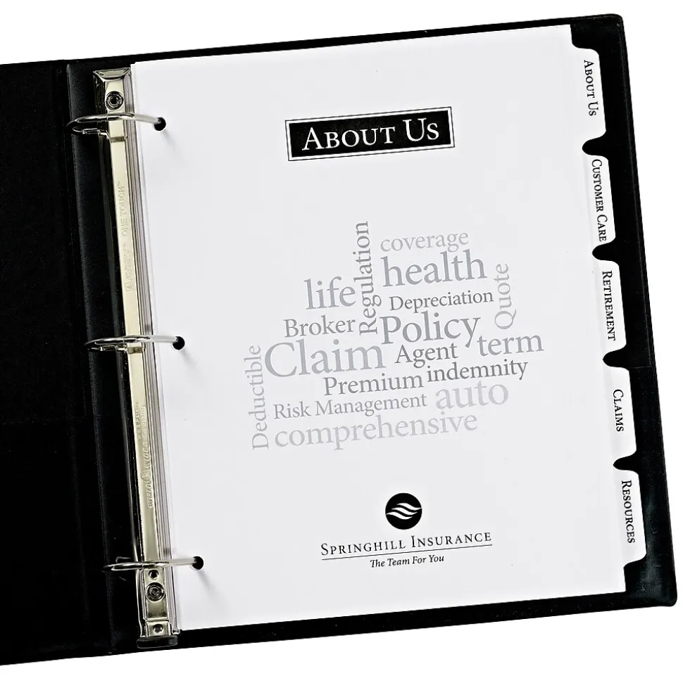 Avery Print-On Paper Dividers, 5 Tabs, White, 5 Sets/Pack (11515)