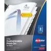 Avery Print-On Paper Dividers, 8 Tabs, White, 25 Sets/Pack (11554)