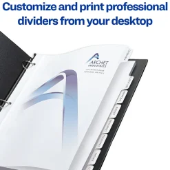 Avery Print-On Paper Dividers, 8 Tabs, White, 25 Sets/Pack (11554)