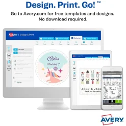 Avery Print-to-the-Edge Laser/Inkjet Oval Labels, 2