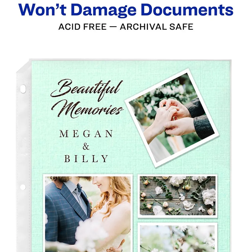 Avery Quick Load Non-Glare Heavyweight Sheet Protectors, 8.5" x 11", Clear, 50/Box(73803)