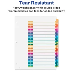 Avery Ready Index Table of Contents Paper Dividers, 1-31 Tabs, Multicolor, 6 Sets/Pack (11831)