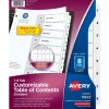 Avery Ready Index Table of Contents Paper Dividers, 1-8 Tabs, White, 6 Sets/Pack (11822)