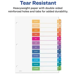 Avery Ready Index Table of Contents Pre-Printed Monthly Paper Divider, Jan-Dec, Multicolor, 6 Sets (11830)