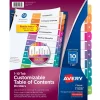 Avery Ready Index Table of Contents Paper Dividers, 1-10 Tabs, Multicolor (11135)