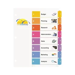 Avery Ready Index Table of Contents Paper Dividers, 1-8 Tabs, Multicolor (11133)