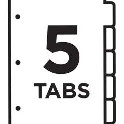 Avery Ready Index Table of Contents Paper Dividers, 1-5 Tabs, Multicolor (11131)