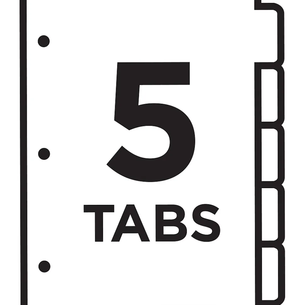 Avery Ready Index Table of Contents Paper Dividers, 1-5 Tabs, Multicolor (11131)