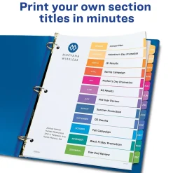 Avery Ready Index Table of Contents Pre-Printed Monthly Paper Divider, Jan - Dec Tabs, Multicolor, 1 Set (11127)