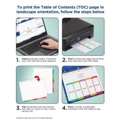 Avery Ready Index Table of Contents Paper Dividers, 1-12 Tabs, Contemporary Multicolor (11847)