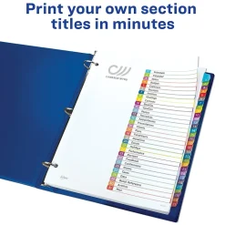 Avery Ready Index Table of Contents Paper Dividers, 1-31 Tabs, Contemporary Multicolor (11846)