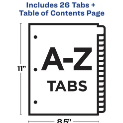 Avery Ready Index Table of Contents Paper Dividers, A-Z Tabs, Contemporary Multicolor (11844)