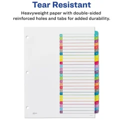 Avery Ready Index Table of Contents Paper Dividers, A-Z Tabs, Contemporary Multicolor (11844)
