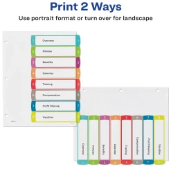 Avery Ready Index Table of Contents Paper Dividers, 1-8 Tabs, Contemporary Multicolor (11841)