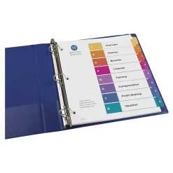 Avery Ready Index Table of Contents Pre-Printed Numeric Paper Divider, 8 Tabs, Multicolor, 6 Sets (11186)