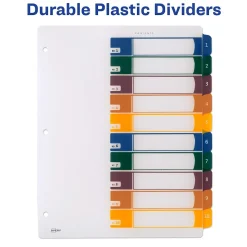 Avery Ready Index Table of Contents Plastic Dividers, 1-10 Tabs, Multicolor (11818)