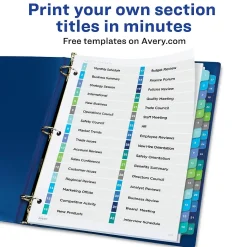 Avery Ready Index Table of Contents Double Column Paper Dividers, 1-32 Tabs, Multicolor (11322)