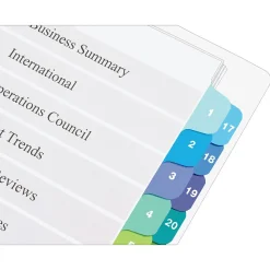 Avery Ready Index Table of Contents Double Column Paper Dividers, 1-32 Tabs, Multicolor (11322)