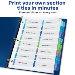 Avery Ready Index Table of Contents Double Column Paper Dividers, 1-16 Tabs, Multicolor (11320)