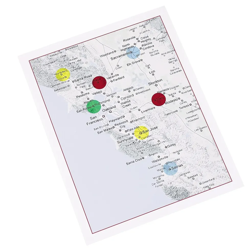 Avery See-Through Hand Written Color Coding Labels, 3/4" Dia., Translucent Assorted Colors, 35/Sheet, 29 Sheets/Pack (5473)