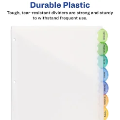 Avery Style Edge Insertable Plastic Dividers with Pocket, 8 Tabs, Multicolor (11293)