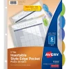 Avery Style Edge Insertable Plastic Dividers with Pocket, 5 Tabs, Multicolor (11292)