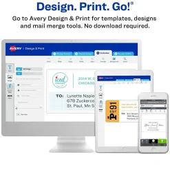 Avery Sure Feed Laser Burst Label, 2 1/4