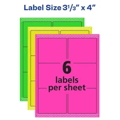 Avery Sure Feed Laser/Inkjet ID Labels, 3-1/3