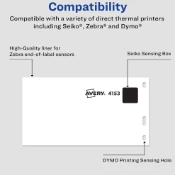 Avery Thermal Shipping Labels, 2-1/8" x 4", White, 140 Labels/Box (4153)